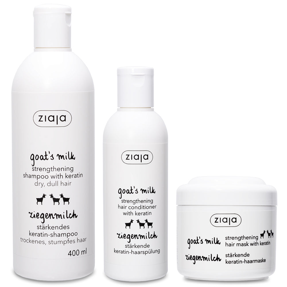 Goat’s Milk Skin and Hair Care — deeply nourish, strengthen, and hydrate your hair naturally.
