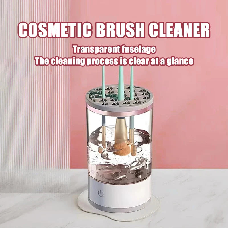 💄 Portable Electric Makeup Brush CleanerAutomatic Spinner, Drying Rack &amp; Sterilizer | Professional Brush Cleaning Kit